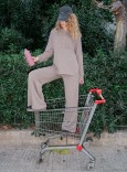 WM WIDE- LEG JOGGERS - TAUPE