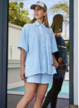 TOWEL BROCADE SHIRT - LIGHT BLUE