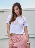 T- SHIRT CROPPED  WILD MUSE - CORAL