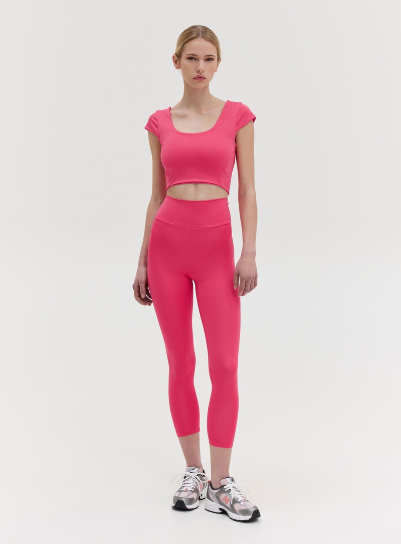 TWIST BACK LEGGINS  - HOT PINK