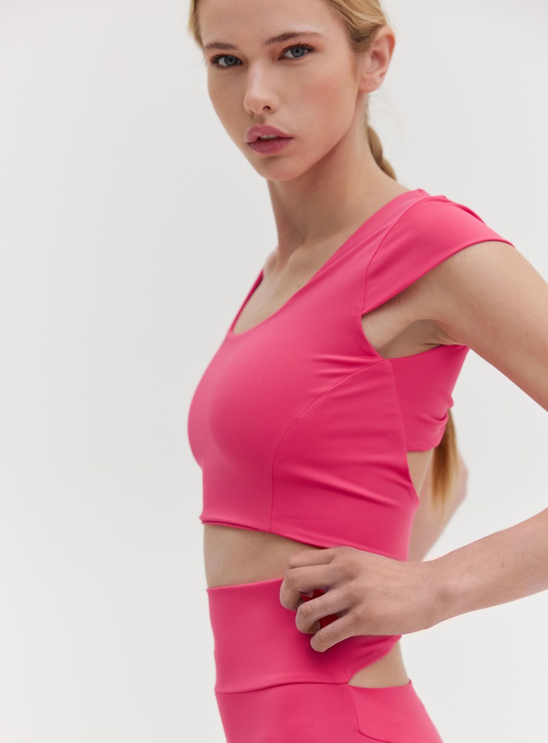 TWIST BACK TOP - HOT PINK