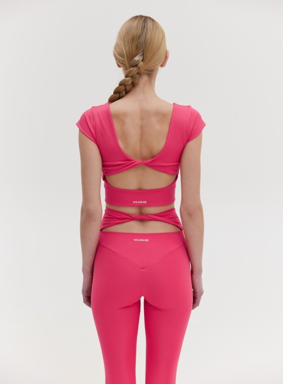 TWIST BACK TOP - HOT PINK