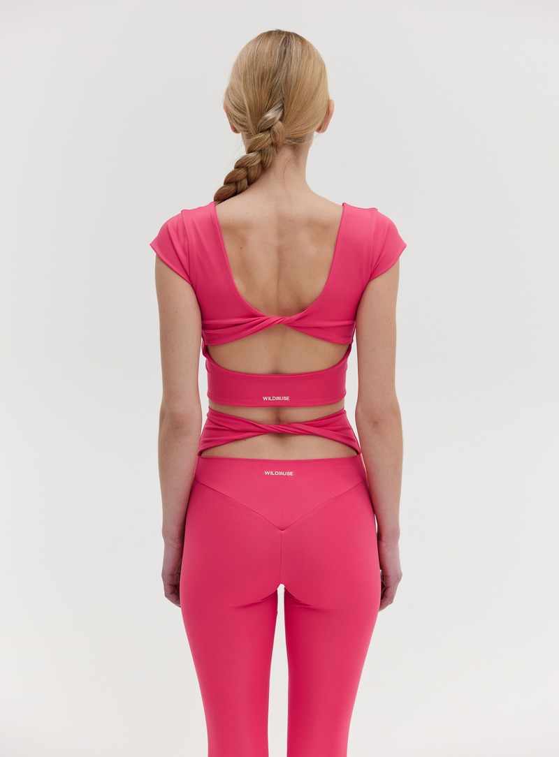 TWIST BACK TOP - HOT PINK