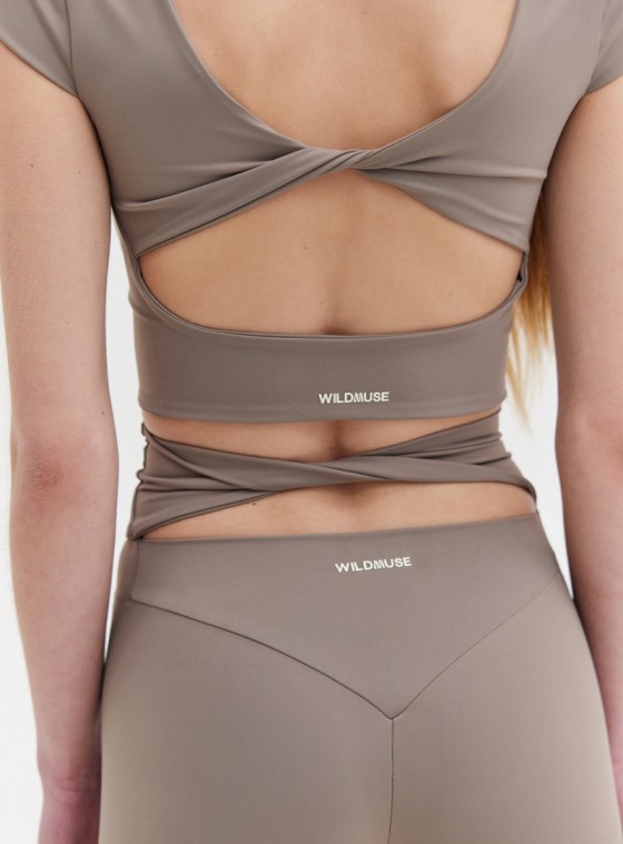 TWIST BACK LEGGINS - GREY 