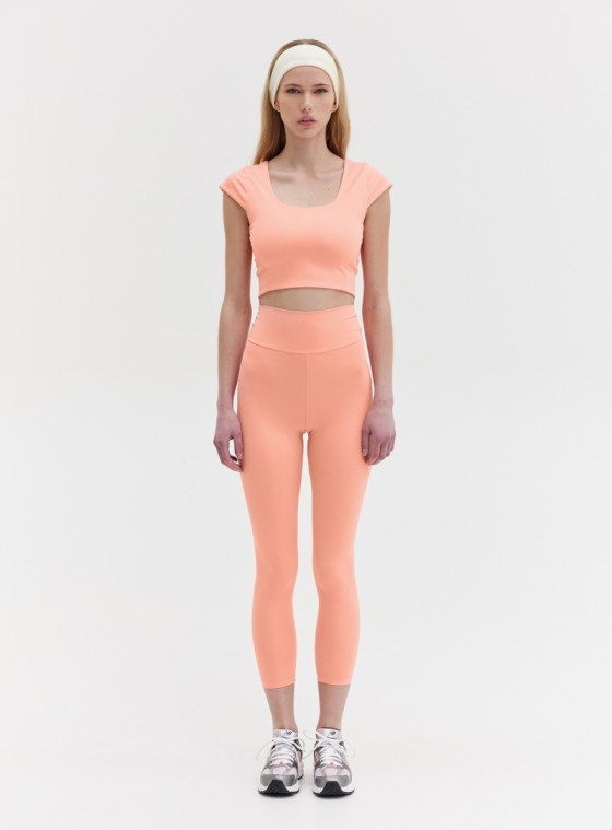 TWIST BACK LEGGINS - PEACH