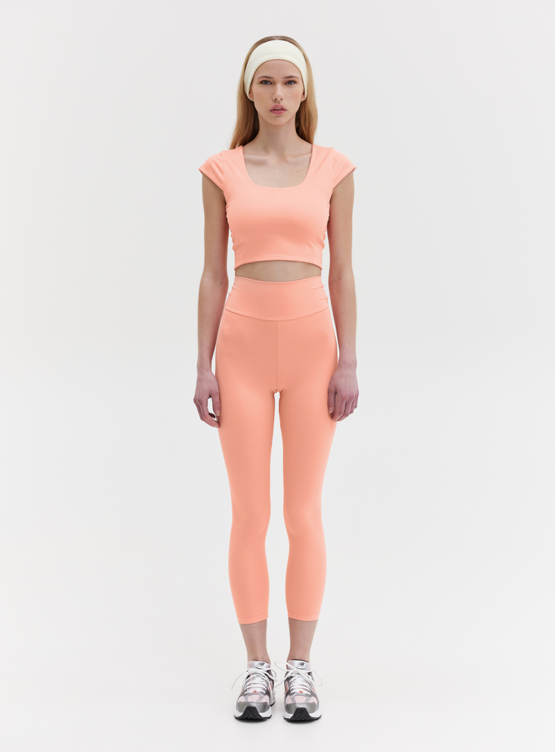 TWIST BACK LEGGINS - PEACH