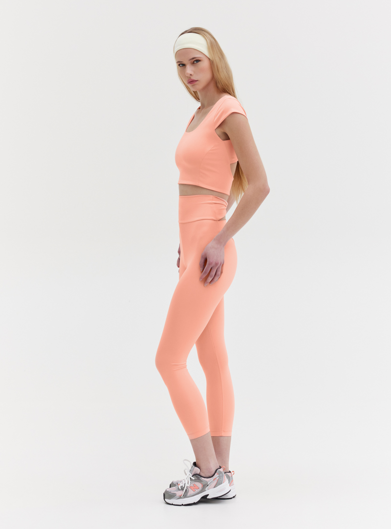 TWIST BACK LEGGINS - PEACH