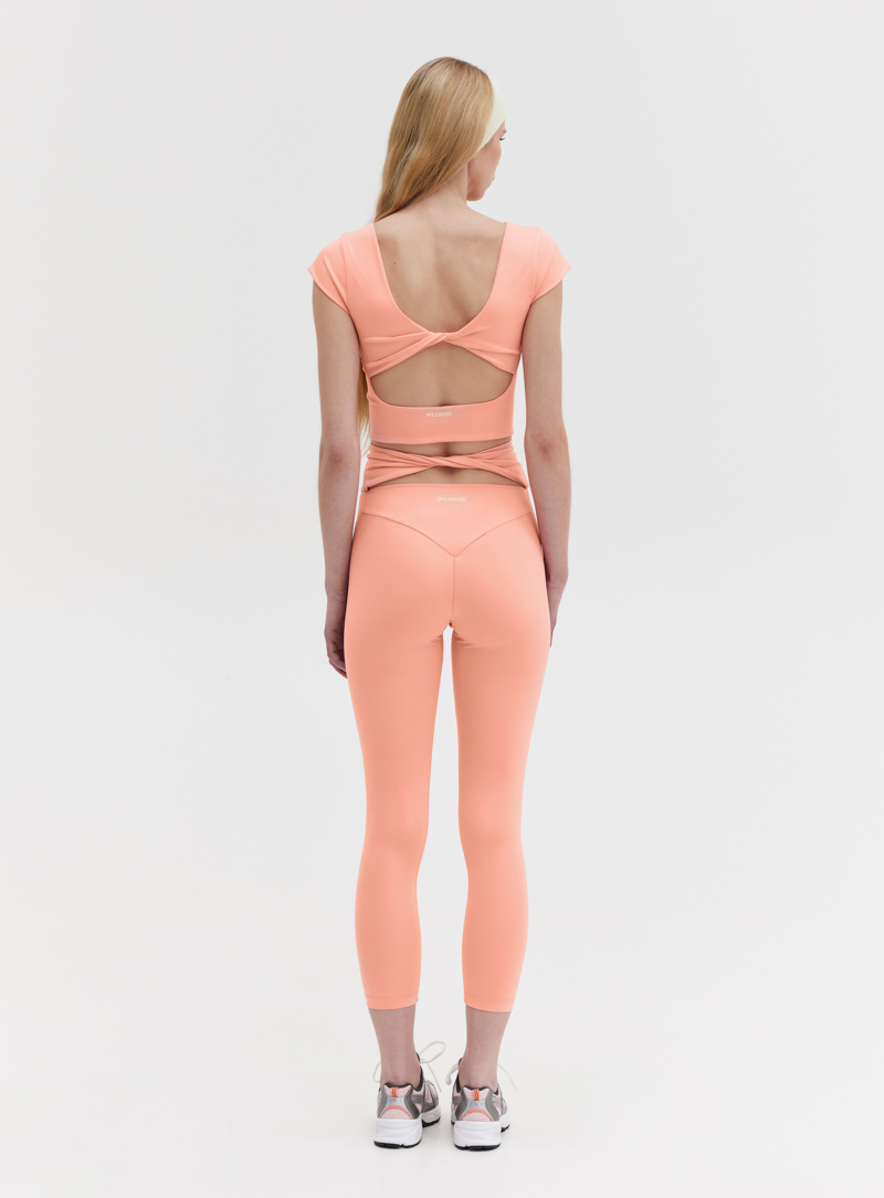 TWIST BACK LEGGINS - PEACH