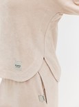 TOWEL V-NECK HOODIE - BEIGE 