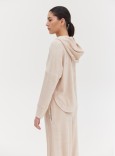 TOWEL V-NECK HOODIE - BEIGE 