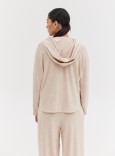 TOWEL V-NECK HOODIE - BEIGE 