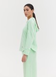 TOWEL V-NECK HOODIE - MINT 