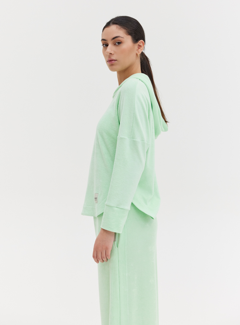 TOWEL V-NECK HOODIE - MINT 