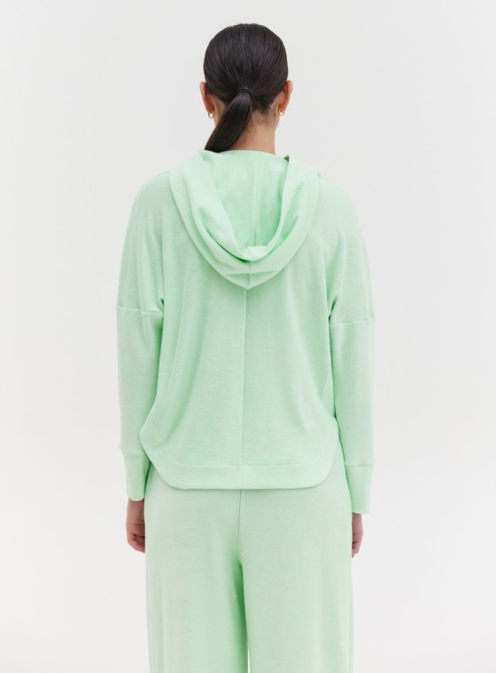 TOWEL V-NECK HOODIE - MINT 