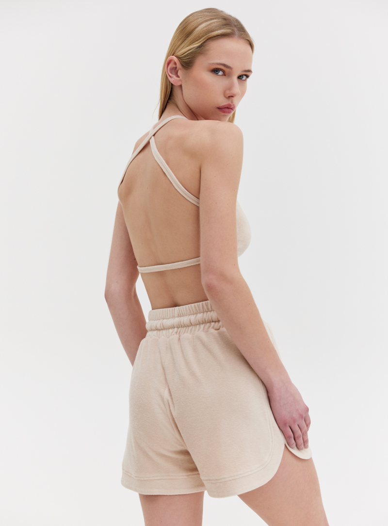 TOWEL SHORTS - BEIGE