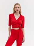 WRAP TOP - CHILLI RED