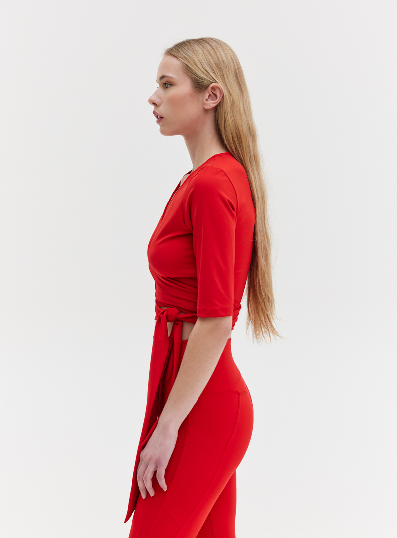 WRAP TOP - CHILLI RED