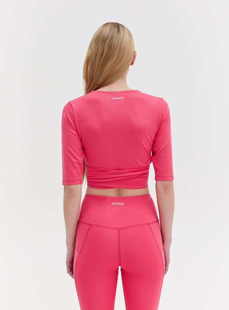 WRAP TOP - HOT PINK 